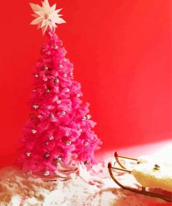 Pink Christmas paint by number