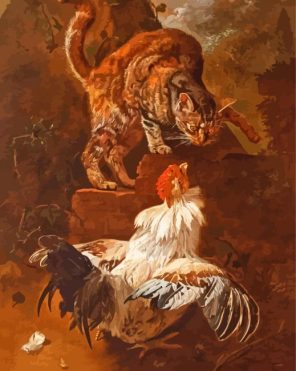 Cat And Chicken Paint By Numbers