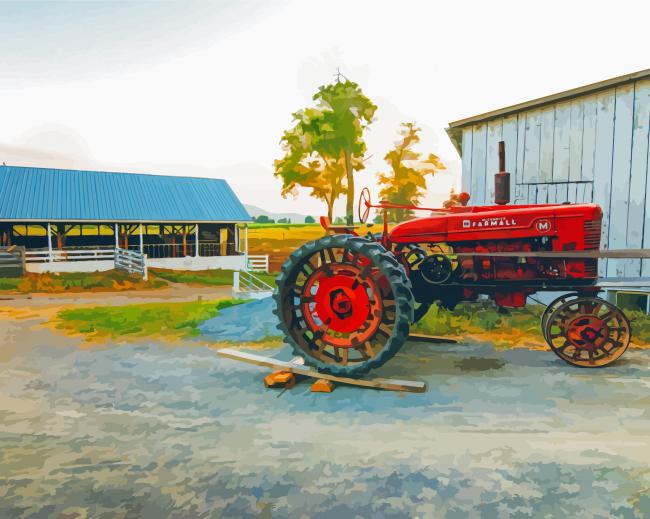 Farmall Tractor Paint By Numbers - Paint By Numbers