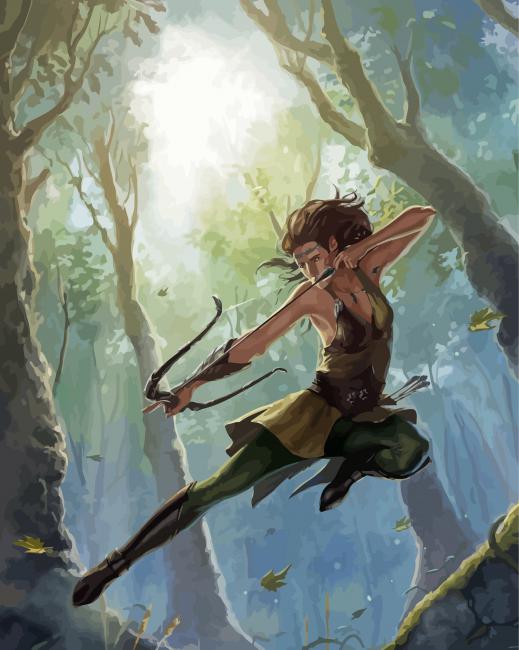 Forest Warrior Elf Paint By Numbers