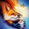 Fox With Coffee Cup Paint By Numbers
