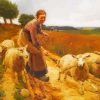 Girl With Sheep Paint By Numbers