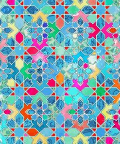 Moroccan Colorful Mosaic Pattern paint by number