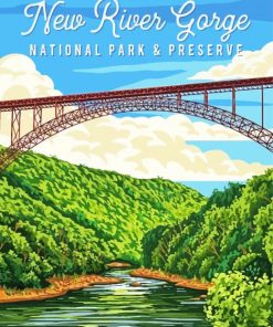 New River Gorge National Park Poster Art Paint By Numbers