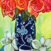 Roses And Magnolias Vase Paint By Numbers