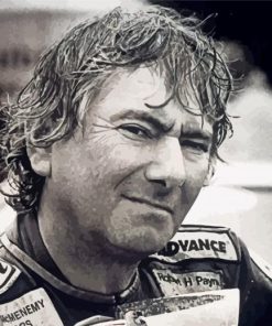 Black And White Joey Dunlop Paint By Numbers
