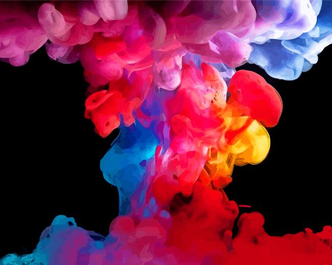 Colorful Rainbow Smoke Paint By Numbers