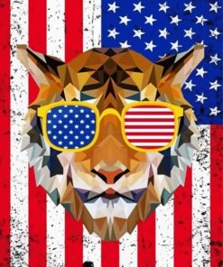Cool Patriotic Tiger Paint By Number