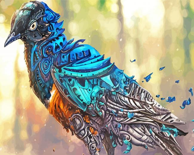 Fantasy Robot Bird Paint By Numbers