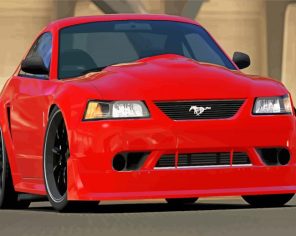 2000 Red Mustang Sport Car Paint By Numbers