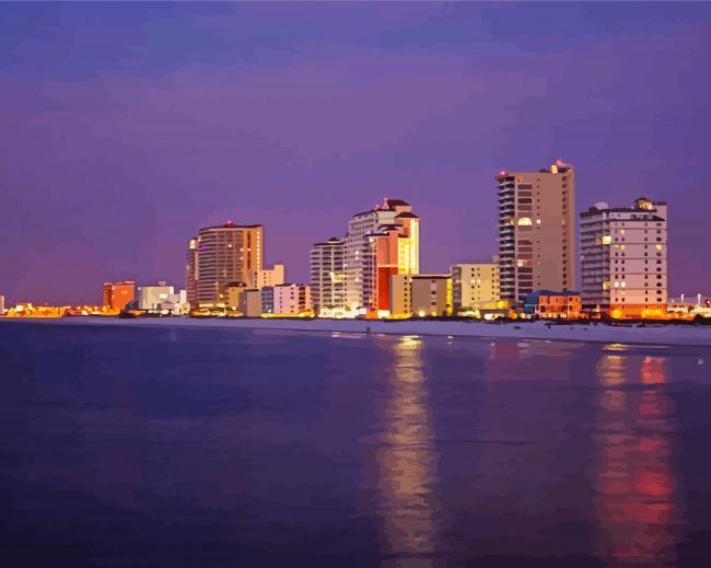 Alabama Gulf Shores Skyline Paint By Numbers