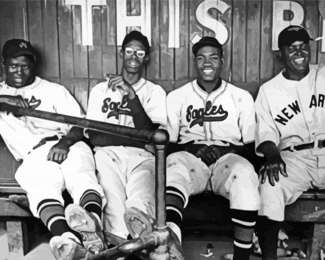 Black And White Negro League Baseball Players Paint By Numbers