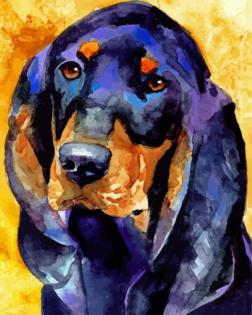 Black And Tan Coonhound Art Paint By Numbers