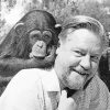 Black And White Gerald Durrell With Monkey Paint By Numbers