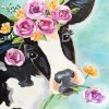 Cute Floral Cow Paint By Numbers