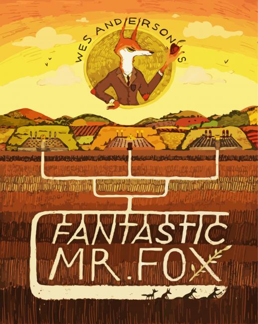 Fantastic Mr Fox Film Poster Paint By Numbers