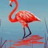 Flamingo Retro In Water Paint By Numbers