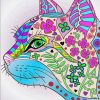 Floral Mandala Cat Head Paint By Numbers