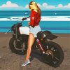 Girl On Motorcycle Paint By Numbers