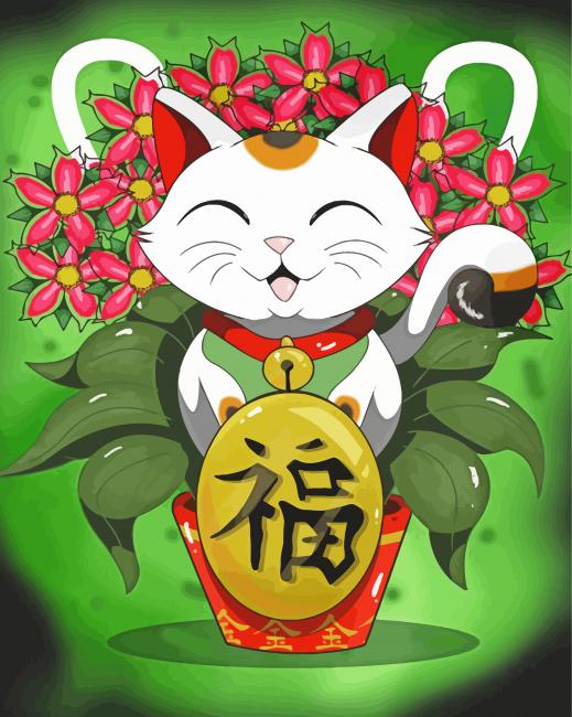 Maneki Neko Cat Paint By Numbers