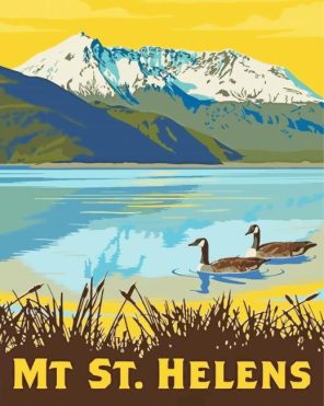 Mount St Helens National Volcanic Monument Poster Paint By Numbers