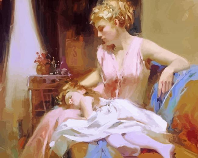 Pino Daeni Mother And Daughter Paint By Numbers