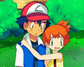 Pokemon Misty And Ash Anime Characters Paint By Numbers