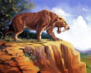 Saber Tooth Tiger Art Paint By Numbers