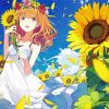 Sunflower Anime Girl Art Paint By Numbers