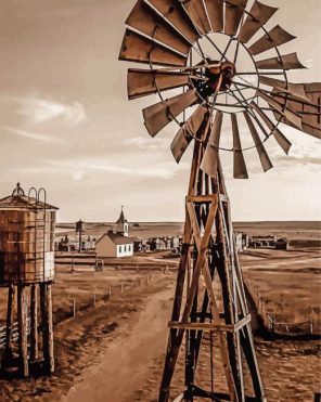 The Old Western Windmill Paint By Numbers