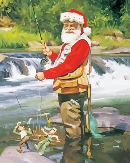 The Santa Fishing Paint By Numbers