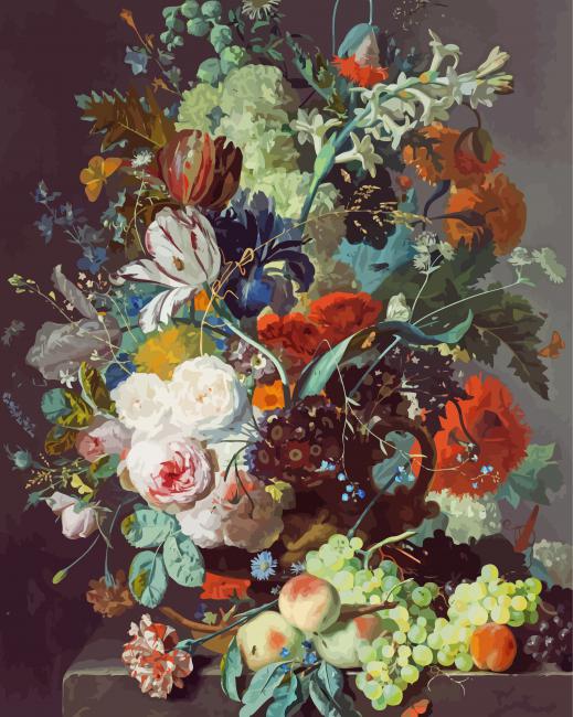 Van Huysum Still Life With Flowers And Fruit Paint By Numbers