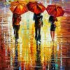 Walk Under Umbrellas Art Paint By Numbers