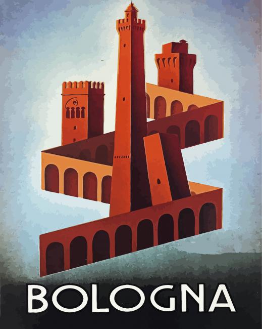 Aesthetic Bologna Italy Poster Paint By Numbers