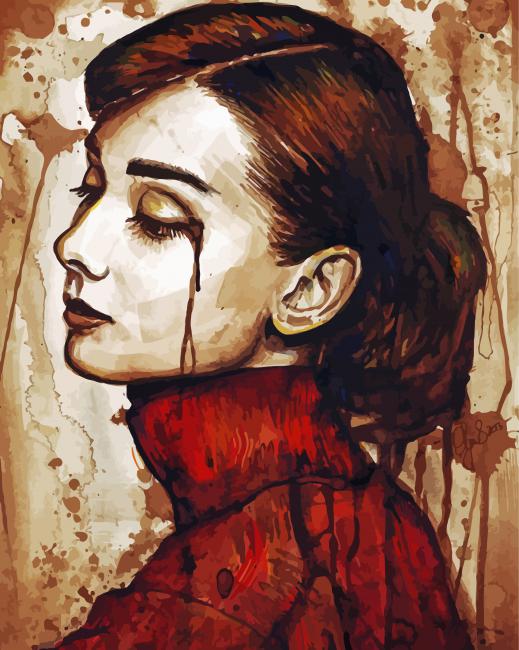 Audrey Hepburn Quiet Sadness Paint By Numbers