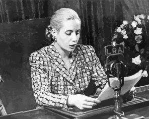 Black And White Eva Peron Paint By Numbers
