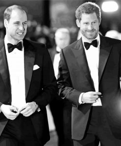 Black And White Prince William And Harry Paint By Numbers