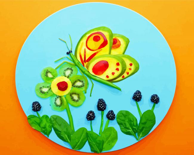 Food Art Butterfly Paint By Numbers