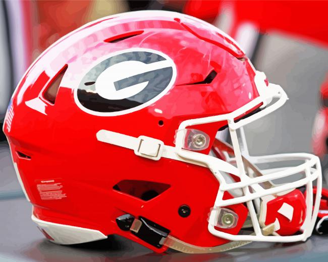 Georgia Bulldogs Helmet Paint By Numbers