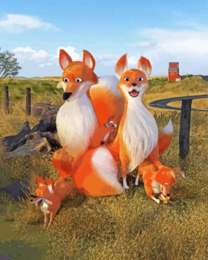 Happy Fox Family Art Paint By Numbers