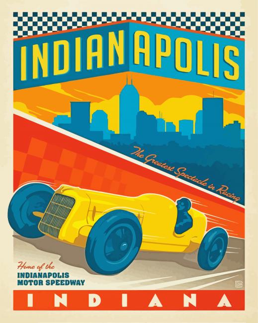 Indianapolis Travel Poster Paint By Numbers