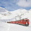 Mountain Train In Snow Paint By Numbers