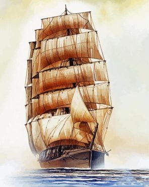 Old American Tall Ships Paint By Numbers