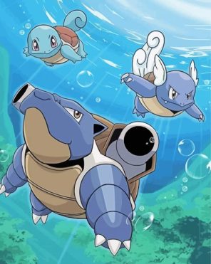 Pokemon Squirtle Evolution Underwater Paint By Numbers
