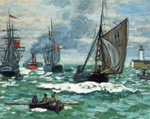 Seascape Ship Lighthouse Claude Monet Paint By Numbers