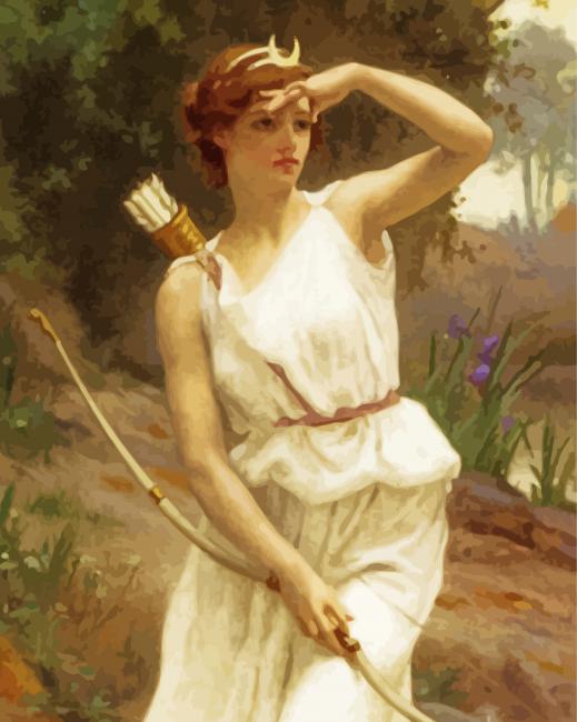 Vintage Diana The Huntress Paint By Numbers