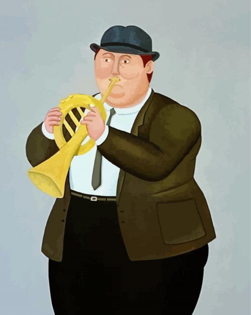 Fat Horn Player Paint By Numbers