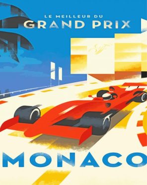 The Monaco Grand Prix Poster Paint By Numbers